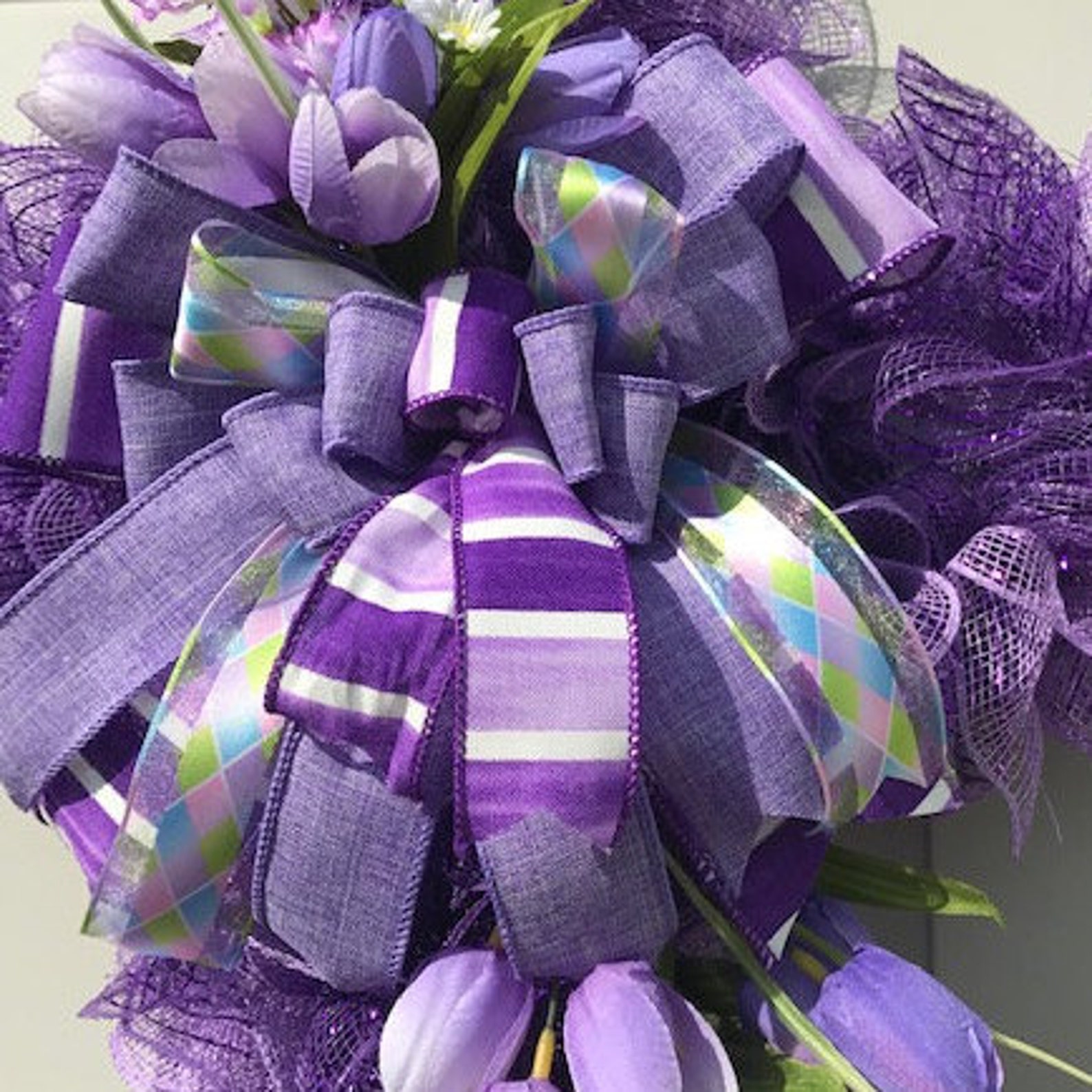 Easter Cross Lavender Tulips Flowers Floral He is Risen Door Etsy