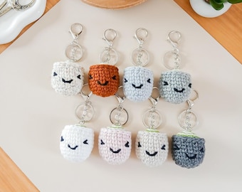 Matcha Mug Keychain, Crochet Keychains, Crochet Accessories, Crochet Amigurumi , Matcha Lover Gift, Mini Matcha Plushie