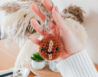 Coffee Bean Keychain, Crochet Keychains, Crochet Accessories, Mini Coffee Bean Plushie, Coffee Bean Plushie