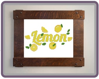 Lemon Cross Stitch - Cross Stitch Pattern - Modern Cross Stitch - Kitchen Cross Stitch - Fruit Cross Stitch - Food Cross Stitch - PDF ONLY