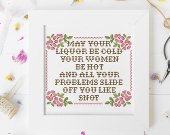 May Your Problems In Living Color Inspired Cross Stitch Pattern Friendship Nerdy Funny PDF Pattern