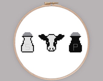 S and P Letterkenny Inspired Cross Stitch - Cross Stitch Pattern - Modern Cross Stitch - Food Cross Stitch - Snarky Cross Stitch - PDF ONLY