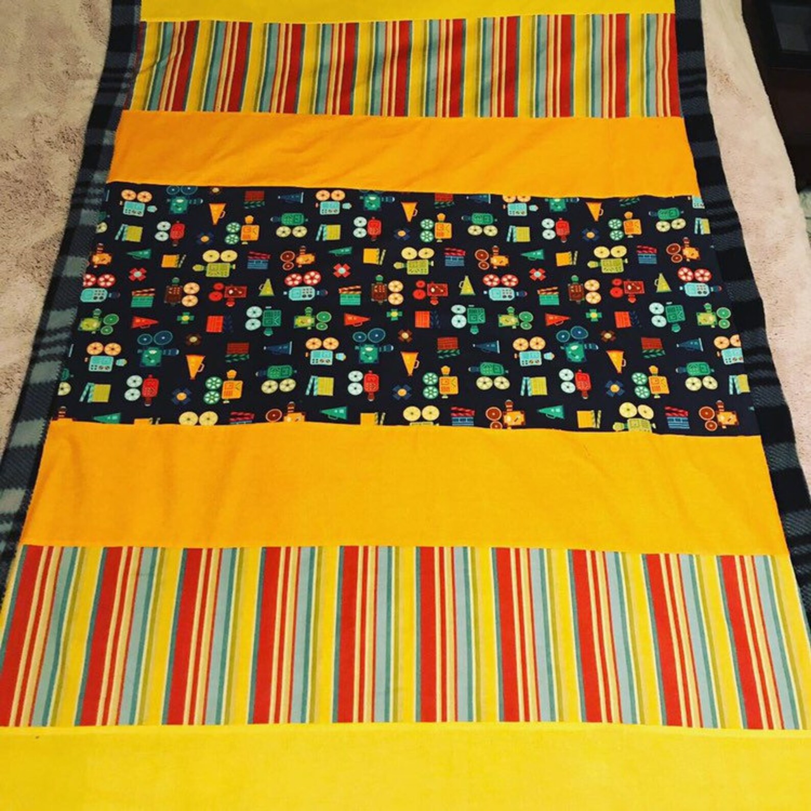 Movie blanket perfect for movie theaters cotton and fleece Etsy
