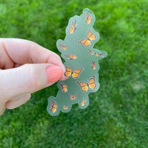 Pegatinas transparentes de mariposas monarca, pegatinas para portátiles, calcomanías de mariposas y pegatinas para botellas de agua