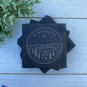 Minnesota Slate Coaster Set | Minnesota Gifts