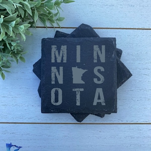 Minnesota Slate Coaster Set | Minnesota Gifts