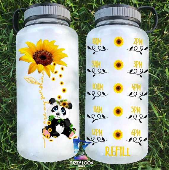 You Are My Sunshine Panda With Sunflower Motivational Water 