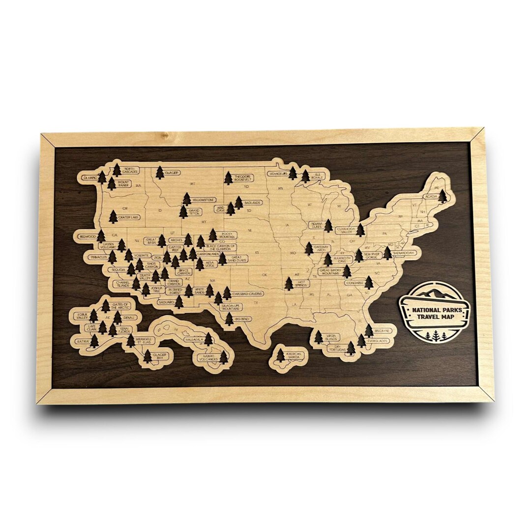National Parks Map | Travel Map | Hiking Map | Camping Map - Etsy