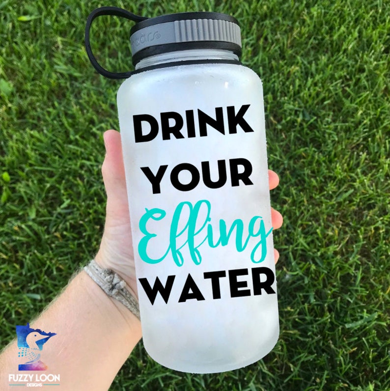 clear motivational water bottle