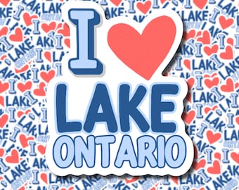 I Love Lake Ontario | Laptop Sticker | Water Bottle Sticker