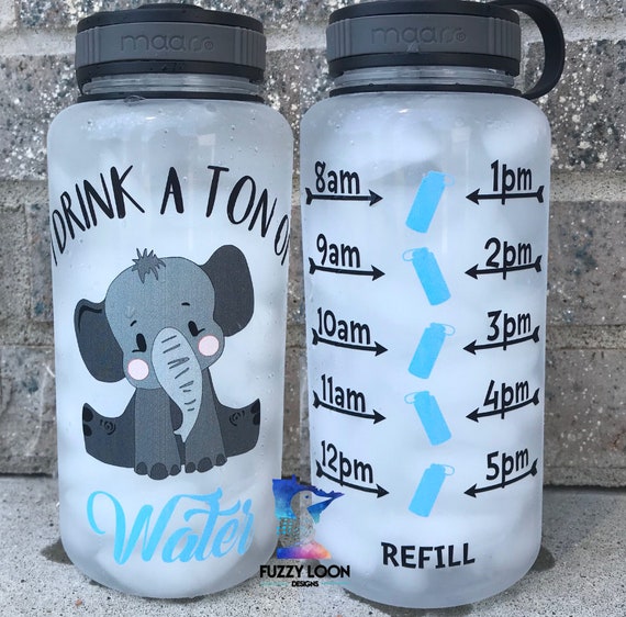 Elephant Tumbler Elephant Water Bottle Elephant Gift Motivational Water  Bottle Stay Fit Drink A Ton Elephant Cup Custom Bottle 