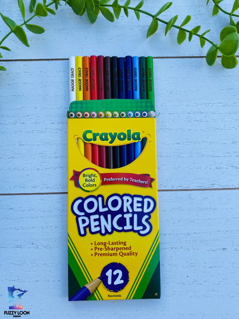 Personalized Crayola Colored Pencils 12 Pack Etsy