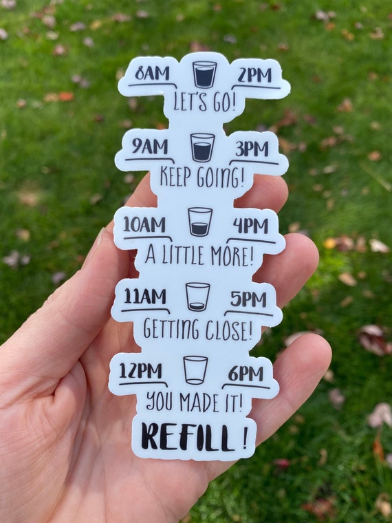 Water Bottle Tracker Decal Motivational Water Bottle Sticker