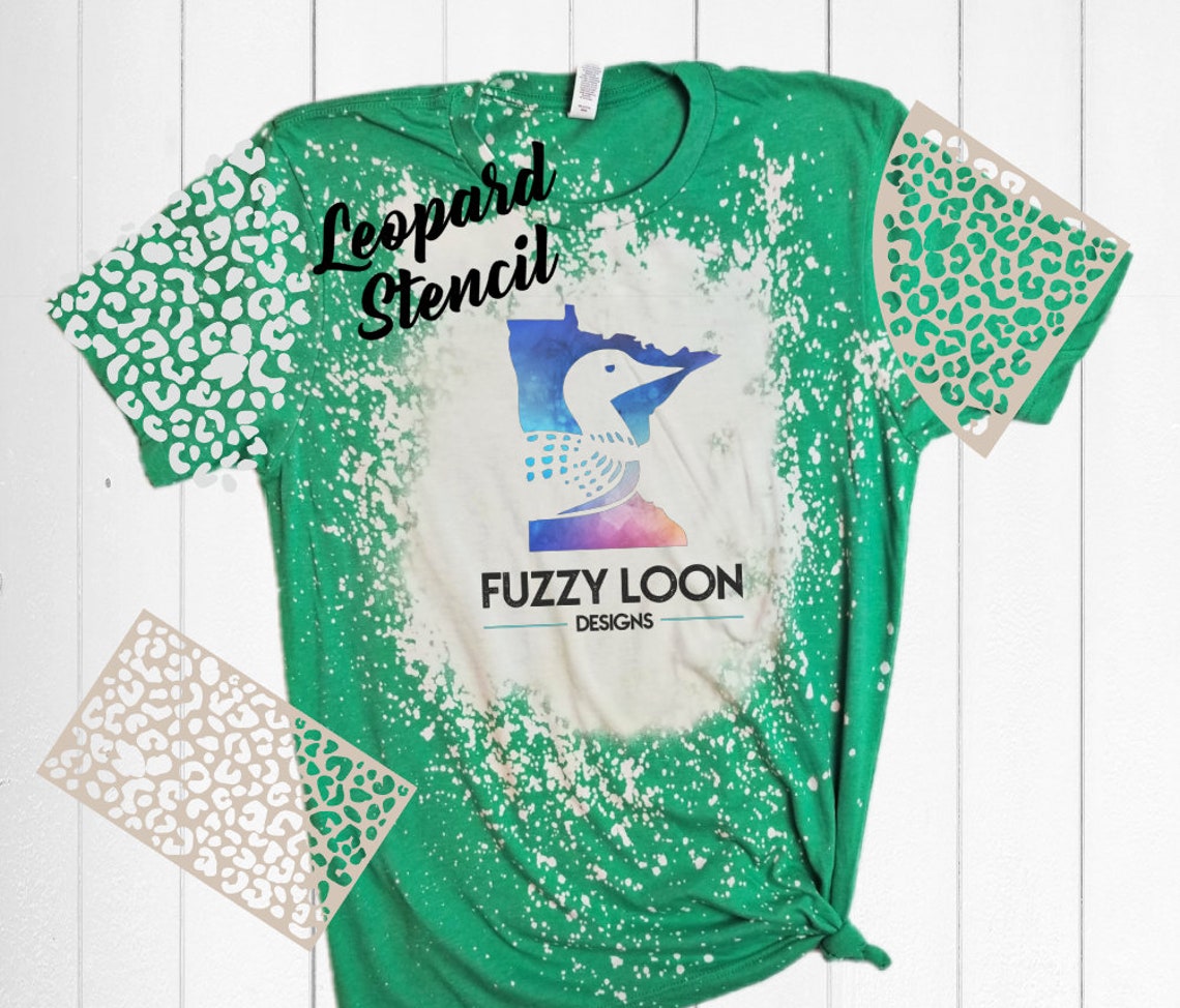 Leopard Print Bleach Shirt Stencil Leopard Bleach Sleeve Etsy