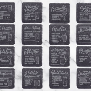 Cocktail Drink Slate Coasters