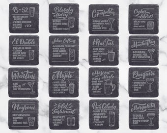 Cocktail Drink Slate Coasters