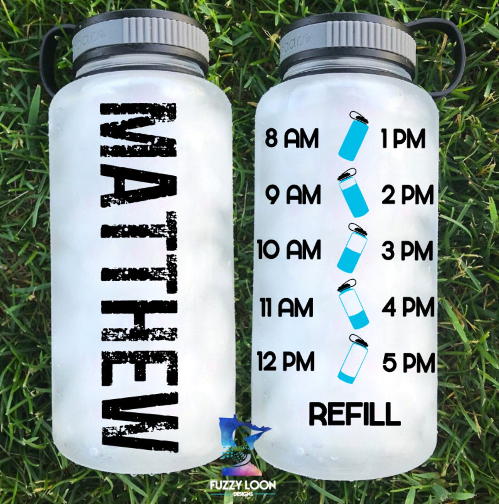 Water Tracker Bottle With Personalization Etsy