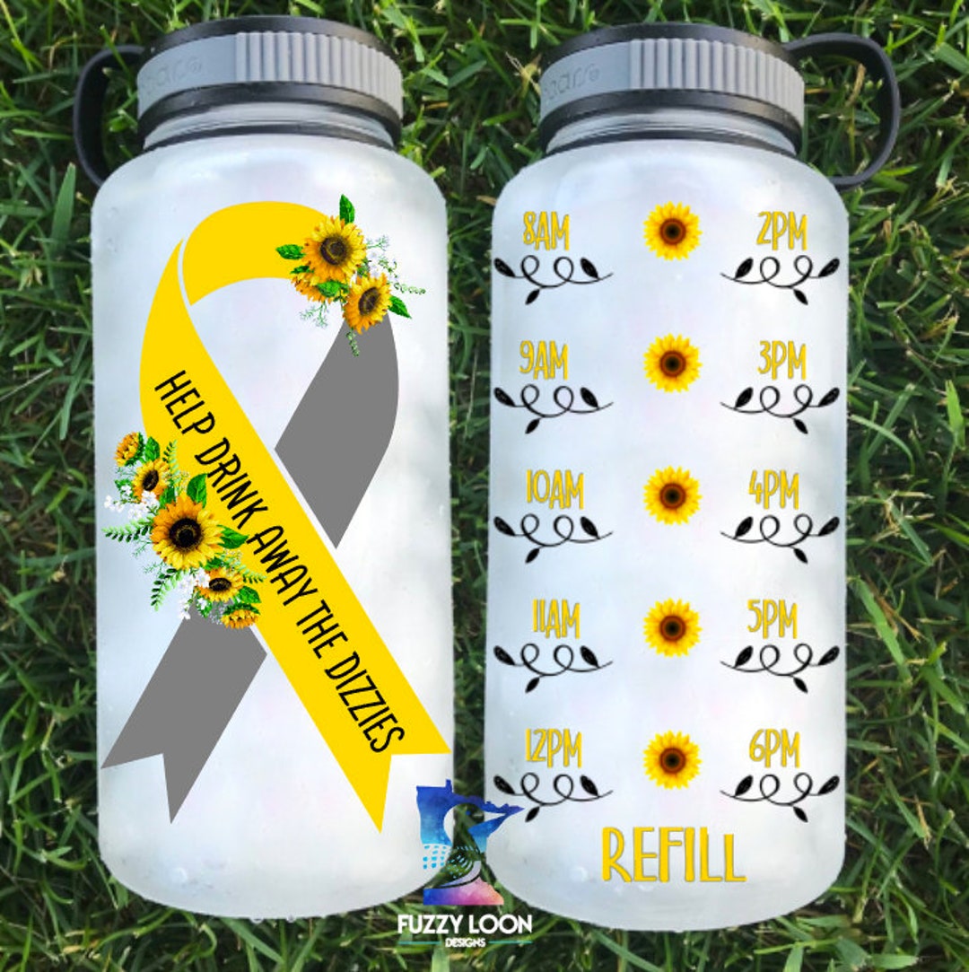 Meniere's Disease Motivational Water Bottle Help Drink Away the Dizzies Etsy