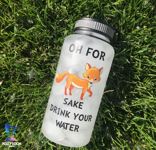 Gearhumans Drink Your Effing Water - Fox Water Tracker Bottle