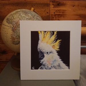 Yellow Crested Cockatoo Print - Bird, Parrot, Wildlife, Tropical, Wall art, Painting, Animal Art, Animal Portrait, Exotic, Cockatoo, Print