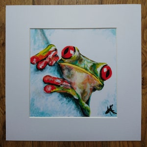 Peek a Boo &#39;Froggy&#39; Print - frog painting, frog wall art, frog decor, wildlife art, wildlife decor, animal art, frog gift, frog portrait