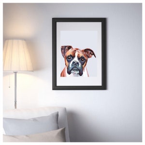 Boxer A4 Print - Dog, Boxer, Dog Art, Dog Painting, Pet Art, Pet Painting, Pet Portrait, Dogs, Wall Art, Boxer Art, Bespoke Gifts