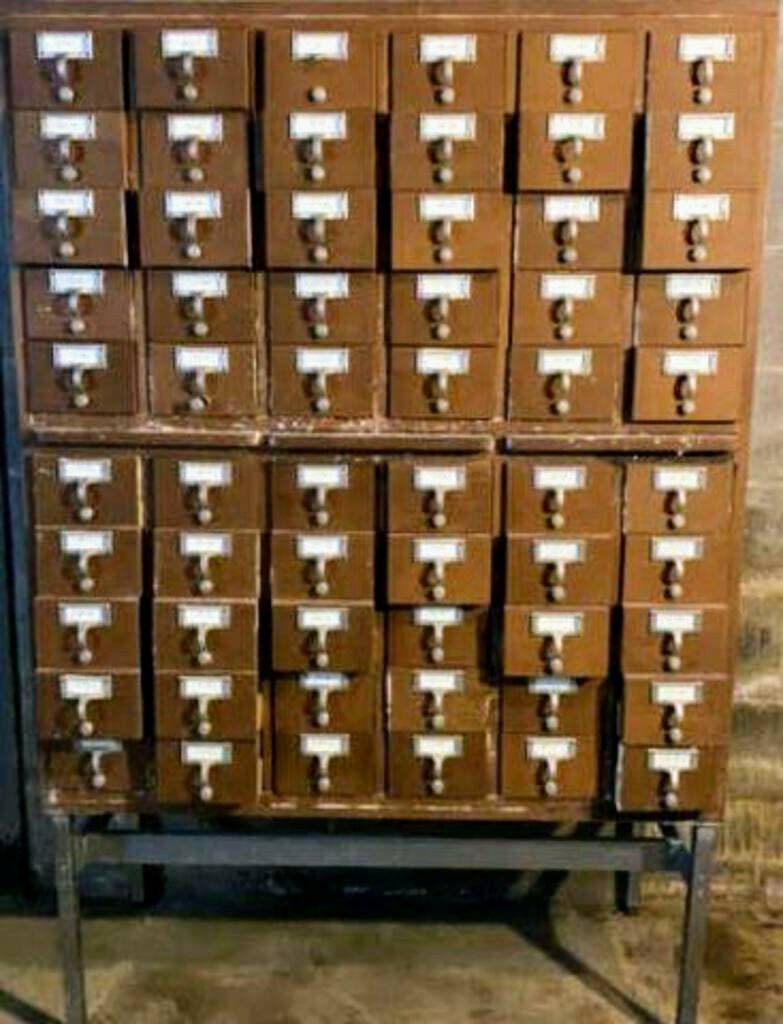 Authentic Vintage 1960s Library Card Catalog by Brodart 60 Drawer