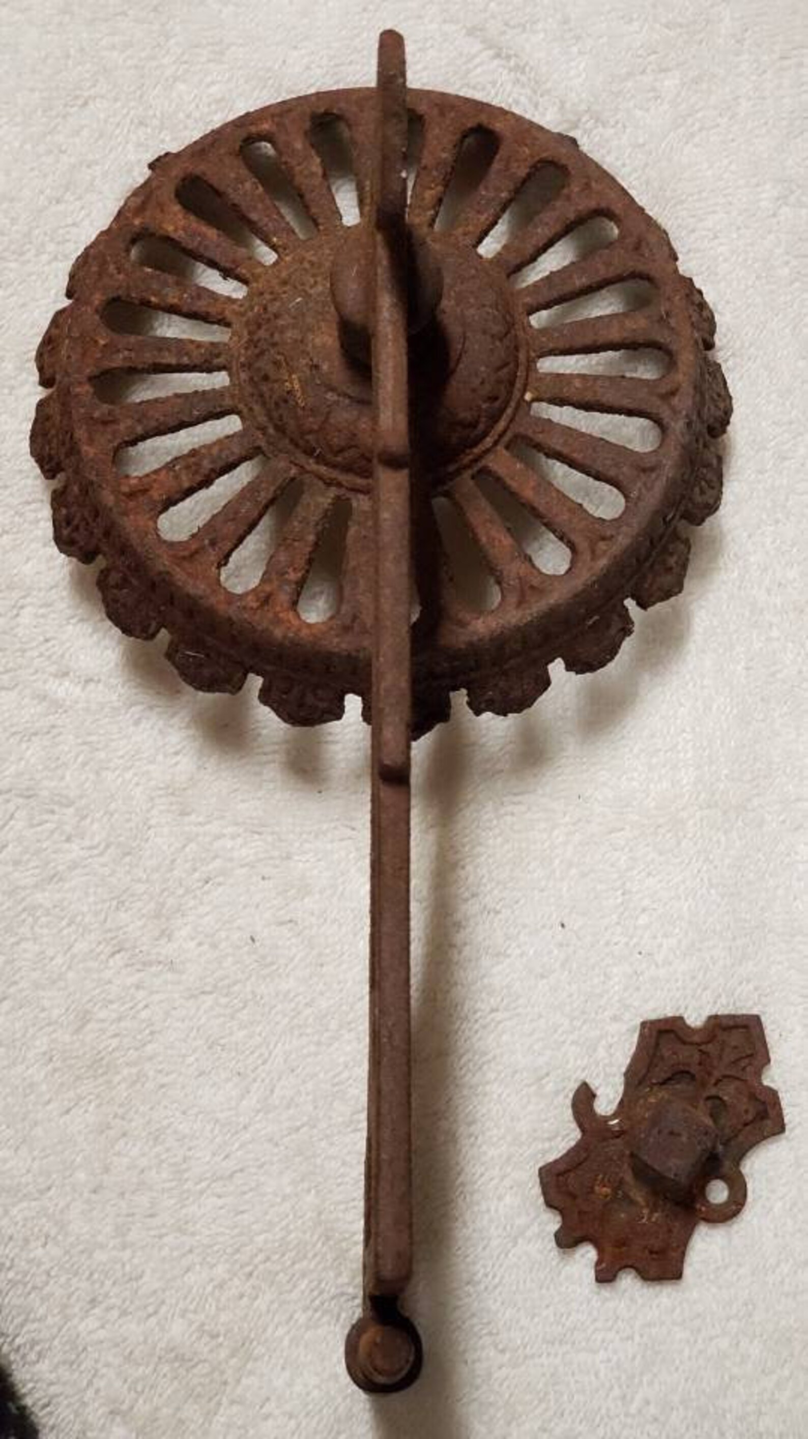 Antique Victorian Cast Iron Oil Lamp Holder With Bracket Wall Sconce