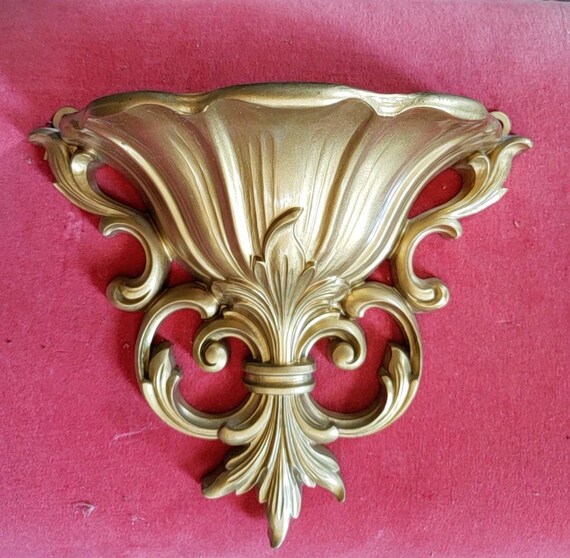 Vintage Dart Gold Wall Pockets Syroco Homco Home Interior Wall Sconce Wall Hanging