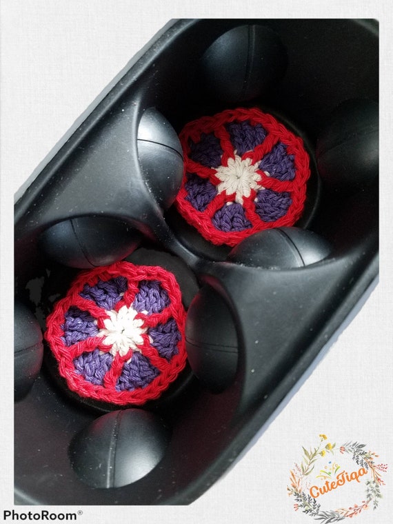 Daisy Flower Crochet Car Coasters for Cup Holders. Cotton Coasters. Car Cup  Holder Coasters. Mug Rug. Sofa Cup Holder Coaster. Truck Coaster 