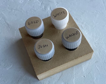 Calligraphy Ink Sampler | Set of 4 | Modern Calligraphy | Dinky Dips | Ink Holder | Inkwell | Sumi Walnut Gold White Ink