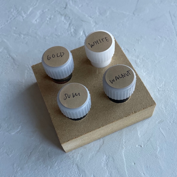 Calligraphy Ink Sampler | Set of 4 | Modern Calligraphy | Dinky Dips | Ink Holder | Inkwell | Sumi Walnut Gold White Ink