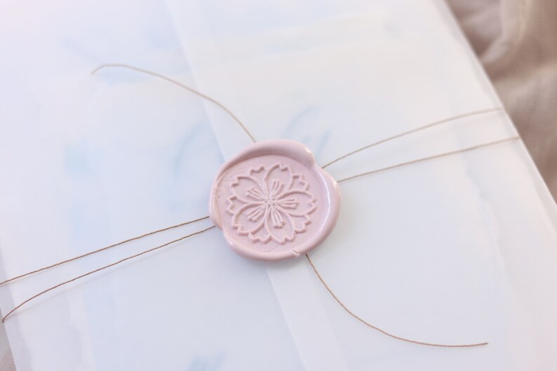 Vellum Jackets with Cherry Blossom Wax Seal Invitation Wraps Etsy