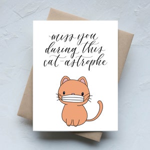 Modern Calligraphy animal pun Quarantine pandemic card this ducking sucks