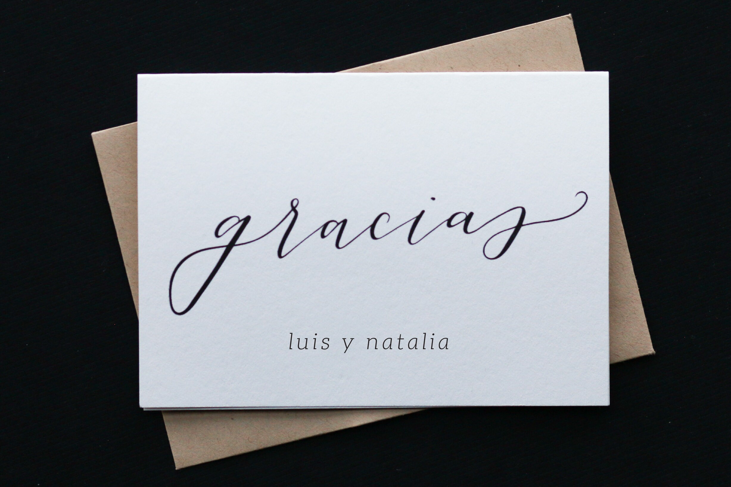 Gracias Thank You Cards Recycled Paper Cards With Kraft Etsy