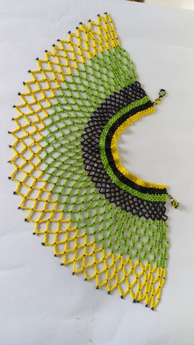 Christmas gift for her Women jewelry Zulu Beaded neckpiece Beaded Cape necklace Bridesmaid gift ON SALE African Beaded shawl necklace