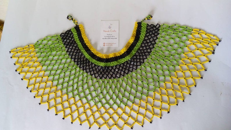Christmas gift for her Women jewelry Zulu Beaded neckpiece Beaded Cape necklace Bridesmaid gift ON SALE African Beaded shawl necklace