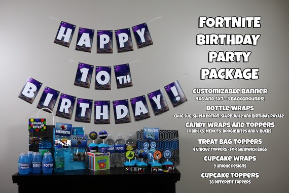 Fortnite Birthday Party Decorations Package Print at Home | Etsy