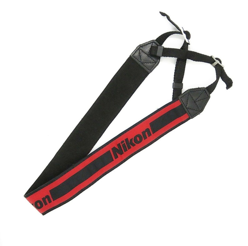 nikon neck shoulder strap for nikon slr camera redblack original vintage 2744
