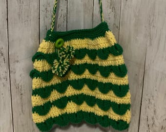 Crochet crocodile stitch crossbody medium bag with Pom poms finished handmade bag