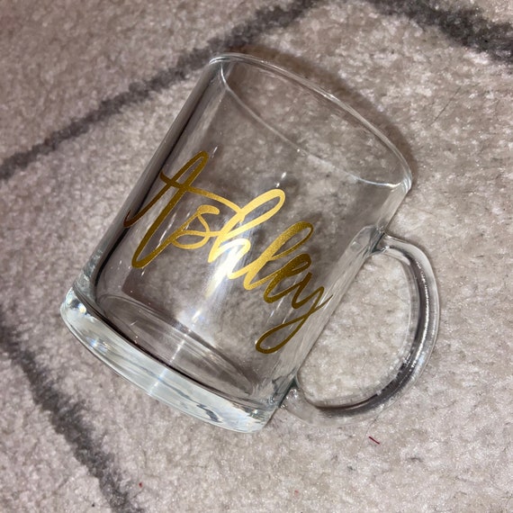 Personalized Clear Glass Coffee Mug, Personalized Coffee Mug, Custom Clear  Glass Mug, Named Mug, Glass Mug, Glass Coffee Mug, Gift for You 