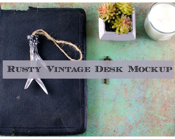Rusty Vintage Desktop Mockup Styled Stock Photography Rusty Vintage Desktop Mockup Styled Stock Photography
