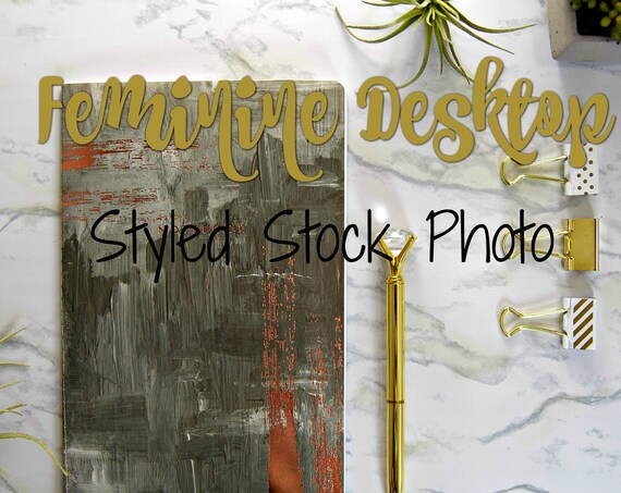 Styled Stock Photo Desk Mockup Marble Background