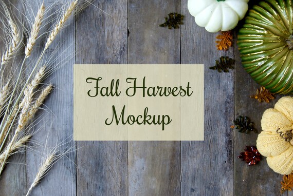 Fall Harvest Desktop Mockup Autumn Background Styled