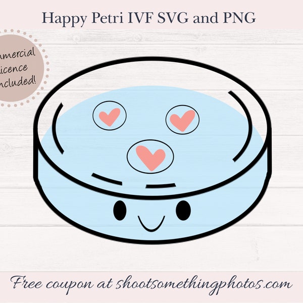 Glückliche Petrischale mit Embryos SVG und png Datei - IVF SVG - Fruchtbarkeit Clip Art - In Vitro Befruchtung - Layered svg