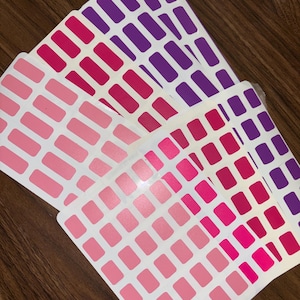 Pegatinas para guardar pinturas de diamantes: Marco redondo de vinilo para contenedores de almacenamiento de pinturas de diamantes (rosa y morado)