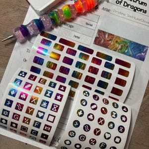 Diamond Painting Symbol Stickers: DAC Spectrum of Dragons by Christina “SixthLeafClover” Yen