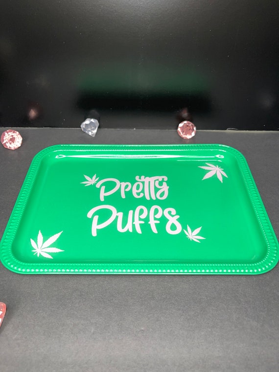Pretty Puffs Tray Rolling Tray Serving Tray Diva 420 Tray Pink