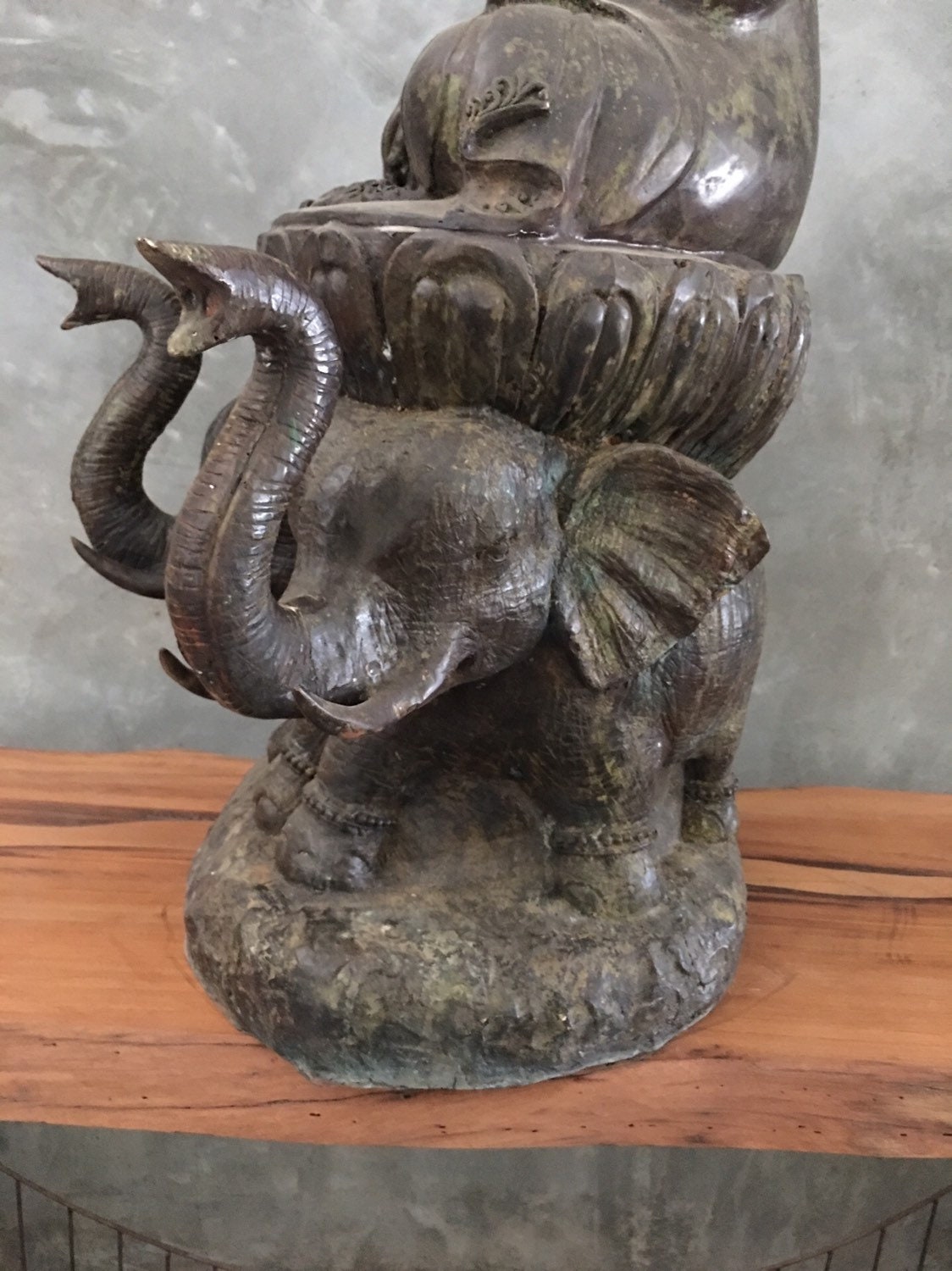 Antique Burmese Bronze Buddha On Three Headed Elephant Throne antique-burmese-bronze-buddha-on-three-headed-elephant-throne