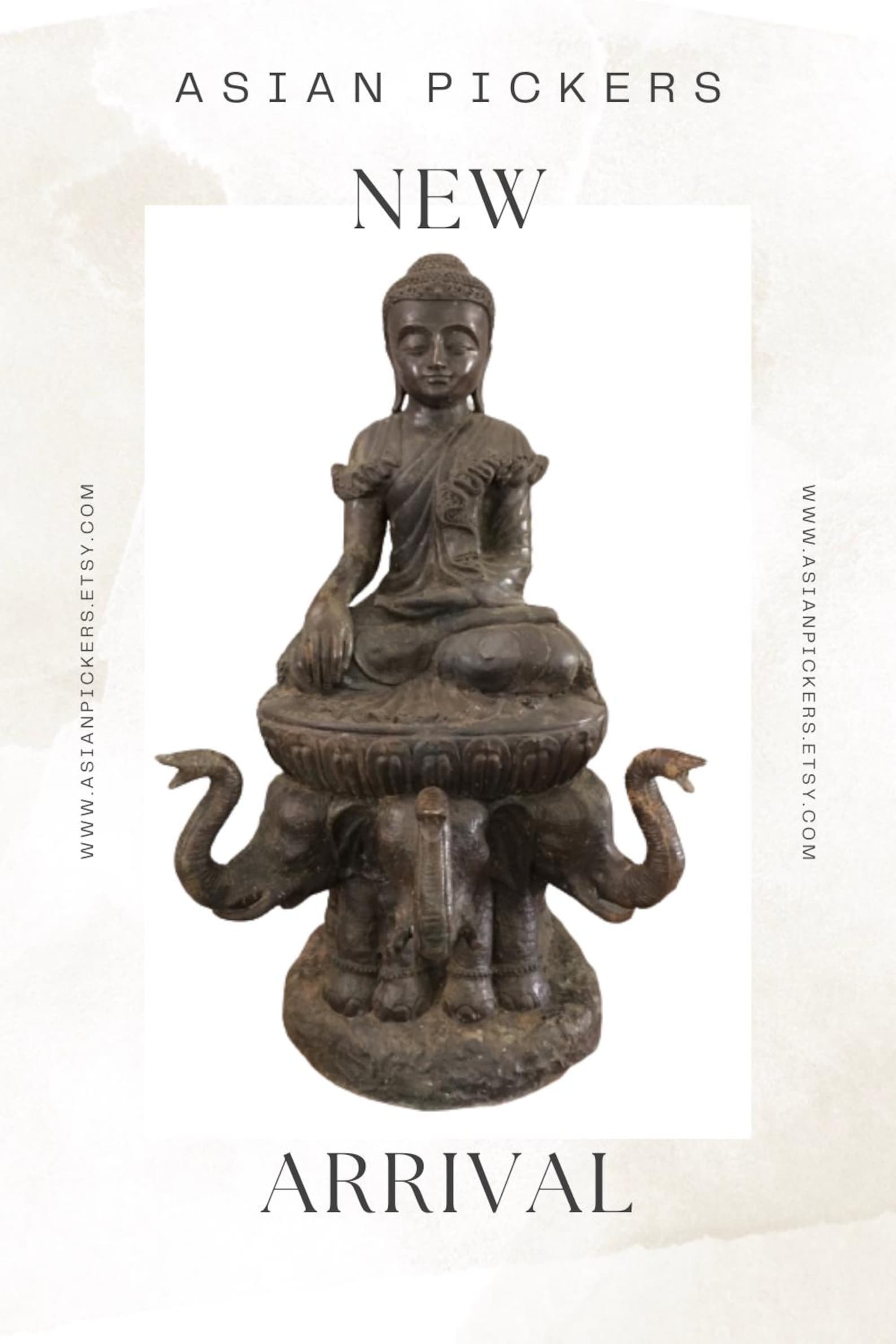 Antique Burmese Bronze Buddha On Three Headed Elephant Throne antique-burmese-bronze-buddha-on-three-headed-elephant-throne
